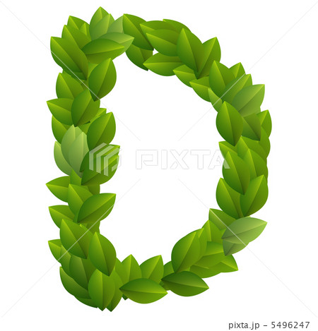 Letter D of green leaves alphabet 5496247