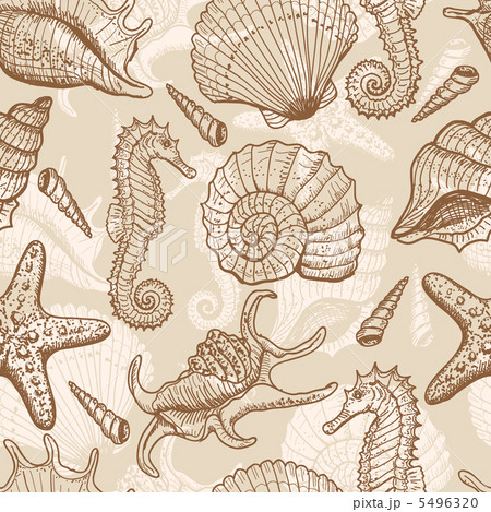 Sea hand drawn seamless pattern 5496320