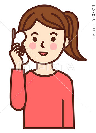 電話をかける女性のイラスト素材