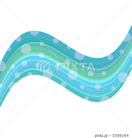 波模様とドットのイラスト素材
