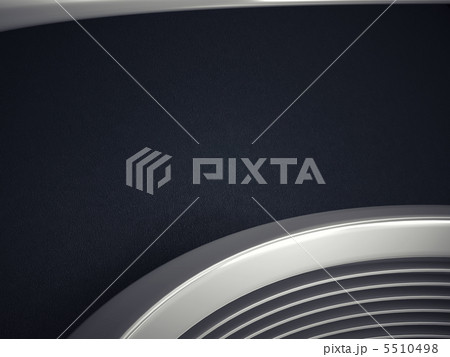 Curved black leather and metal shape or pattern Curved black leather and metal shape or pattern 5510498
