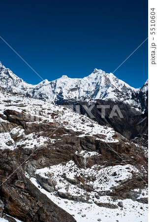 Mountain range view from Renjo pass in Himalaya 5510604