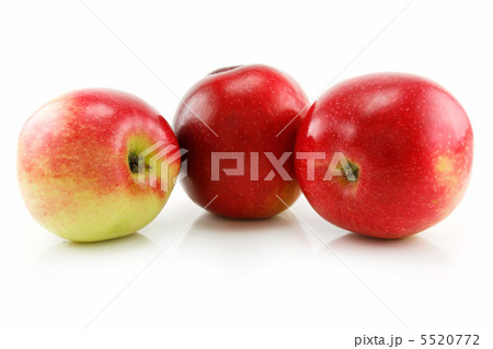 Three Ripe Red Apples in Row Isolated on White Three Ripe Red Apples in Row Isolated on White 5520772