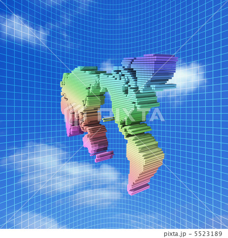 カラーボックスの世界地図 白地図のイラスト素材