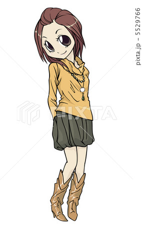 私服の女の子のイラスト素材