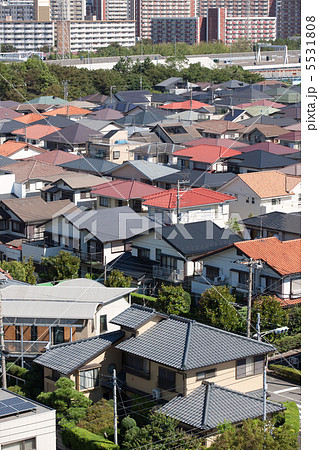 住宅街 俯瞰の写真素材