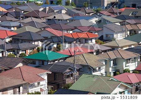 住宅街 俯瞰の写真素材