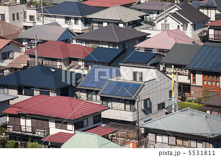 住宅街 俯瞰の写真素材