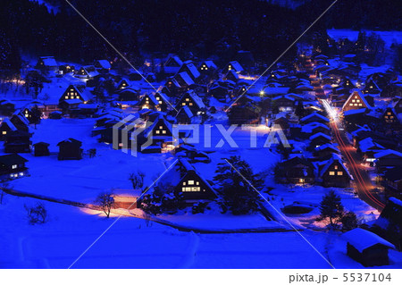 飛騨高山　白川郷萩町の夜景 5537104