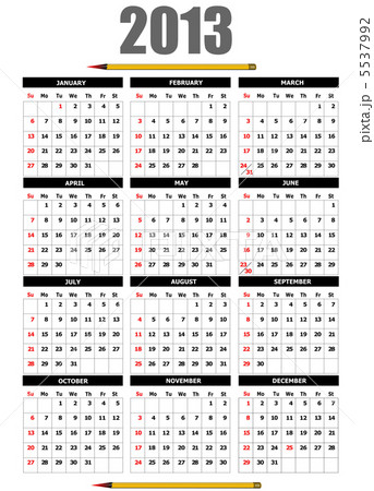 2013 calendar with pencil image. Vector illustration 2013 calendar with pencil image. Vector illustration 5537992