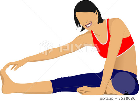 Woman practicing Yoga exercises. Vector Illustration of girl iso Woman practicing Yoga exercises. Vector Illustration of girl iso 5538036