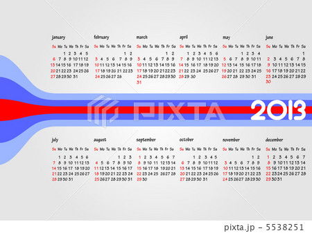 Calendar 2013 with American holidays. Months. Vector illustratio 5538251