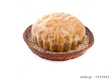 fresh baked roll with grain in a basket 5543843