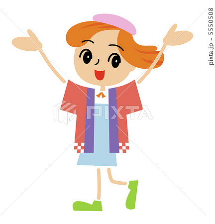 はっぴを着て呼び込みをする女性 はっぴを着て呼び込みをする女性 5550508