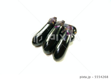 茄子整然と５個盛り水滴なし・横位置 5554268