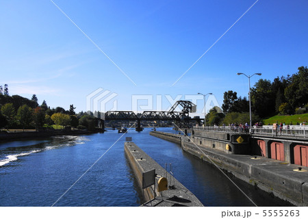 シアトル チッテンデン水門 レイルロード・ブリッジ シアトル チッテンデン水門 レイルロード・ブリッジ 5555263