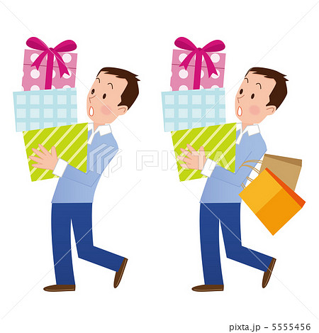 荷物を持つ男性のイラスト素材