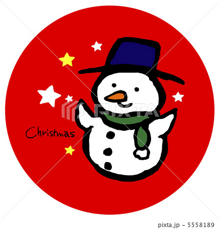 クリスマス 雪だるま 赤のイラスト素材 5558189 Pixta