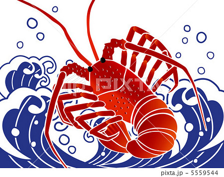 Shrimp Big Catch Flag White Stock Illustration