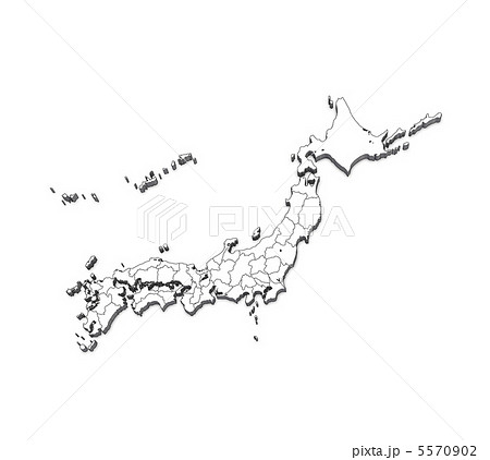 日本地図 日本白地図のイラスト素材