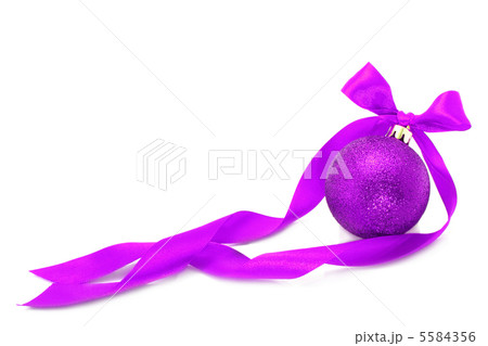 Purple Christmas ball with ribbon 5584356