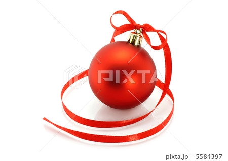 Red Christmas ball with ribbon 5584397