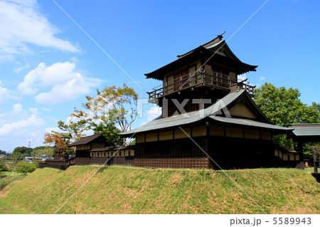 逆井城 物見櫓と平櫓の写真素材