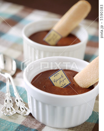 チョコレートムース　ビスキュイ添え　（アップ） 5590383