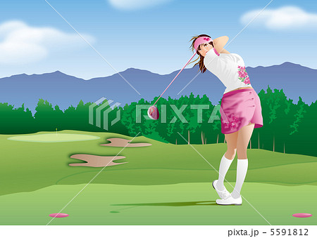 ティーショットのイラスト素材