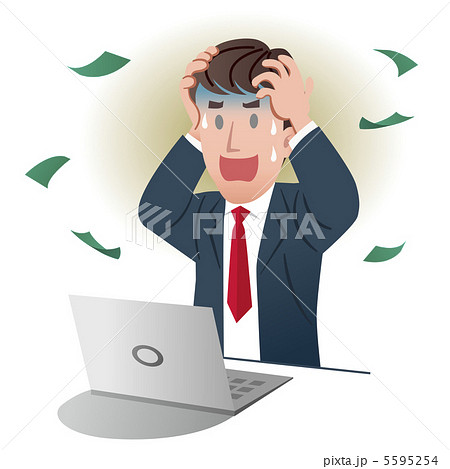 損失 失敗 頭を抱える ビジネスマン のイラスト素材