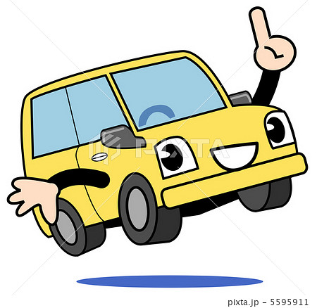 先頭を走る車のイラスト素材