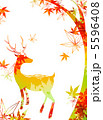 紅葉と鹿（白） 5596408