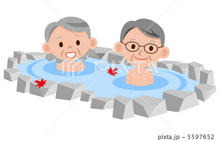 お風呂　温泉　シニア夫婦 5597652