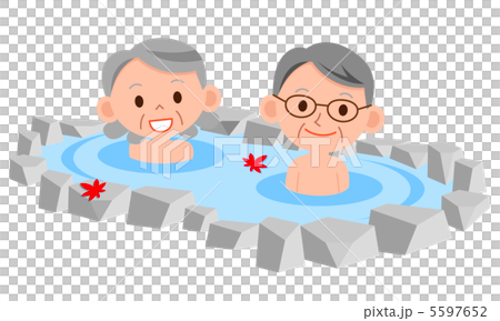お風呂　温泉　シニア夫婦 5597652
