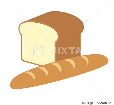 フランスパンと食パンのイラスト素材