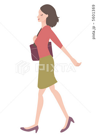 女性 歩く 通勤のイラスト素材