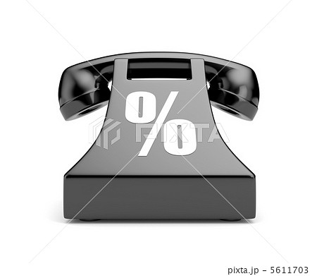 Retro telephone with percent symbol 5611703