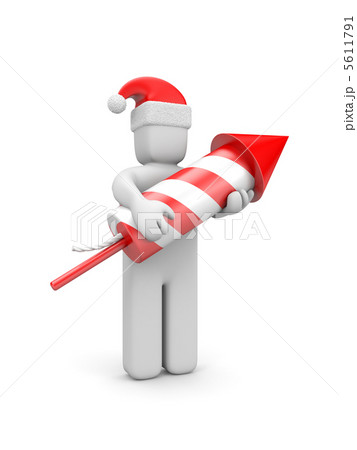 Person with rocket for fireworks 5611791