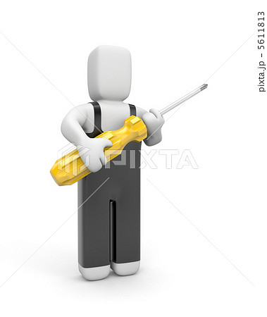 Worker with screwdriver Worker with screwdriver 5611813