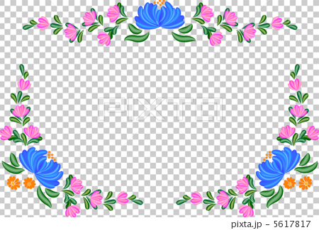 トールペイントの花模様のイラスト素材