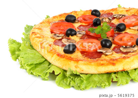 Pizza with vegetables and meat Pizza with vegetables and meat 5619375