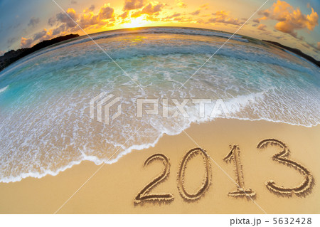 new year 2013 digits on ocean beach sand 5632428