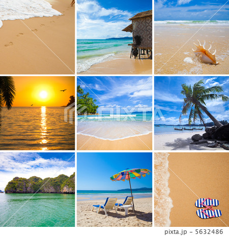 Tropical beaches vacation collage 5632486