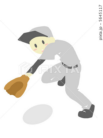 野球少年 内野手のイラスト素材