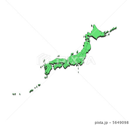 緑色の日本地図・日本白地図 緑色の日本地図・日本白地図 5649098
