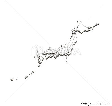 日本地図 日本白地図のイラスト素材