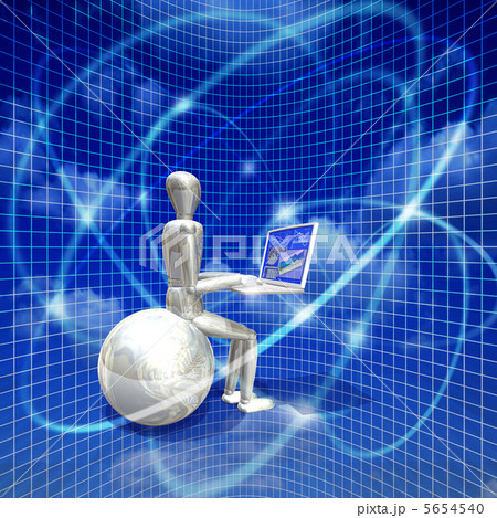 パソコンで企画書を作成するロボット 5654540