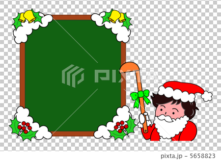 サンタの扮装のシェフとクリスマス飾りのボード 5658823