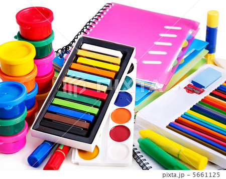 Group of school supplies. Group of school supplies. 5661125
