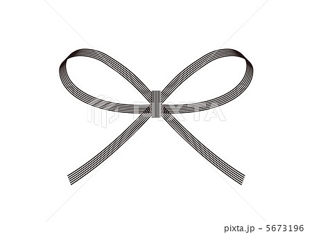 水引き_花結び_黒 5673196